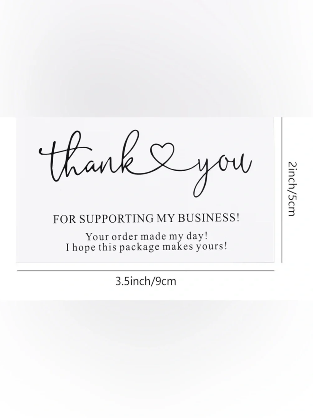200 Thank You cards My Business ,2 x 3.5 Inches / 9 x 5 cm  Bulk